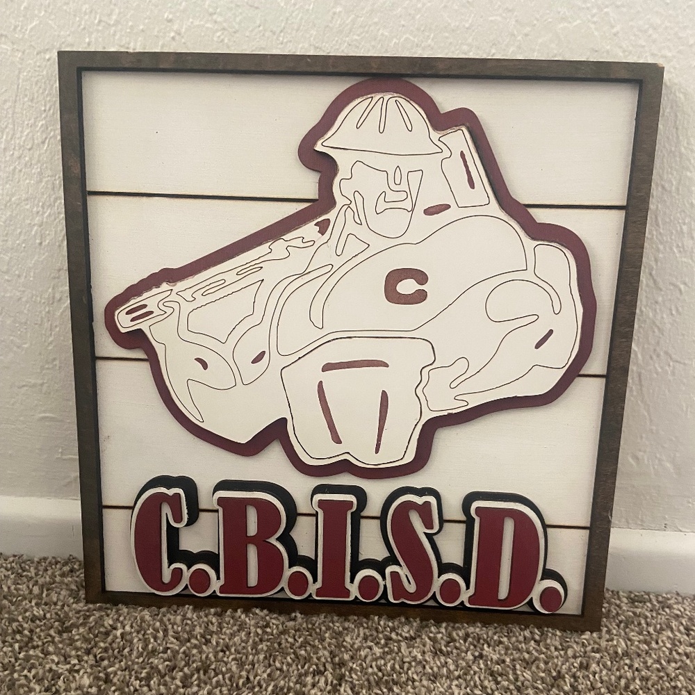Columbia Roughneck West Columbia Texas square wood wall plaque hanger decor